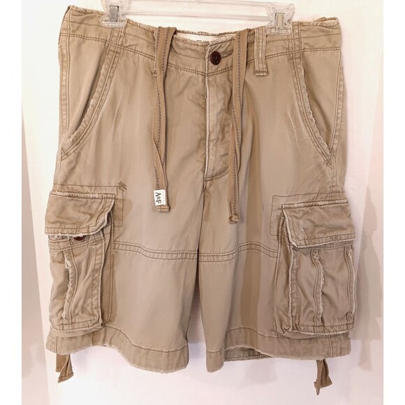 Abercrombie & Fitch Shorts Men 33 Khaki Cargo Utility Paratrooper Grunge Vtg Y2K - Picture 1 of 10